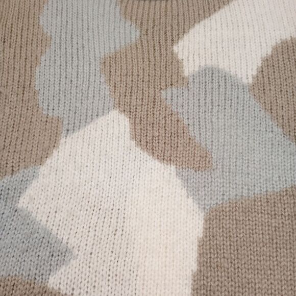 Wooden Ships Blue Tan Camo Pullover Sweater, size Small/Medium - Picture 7 of 14